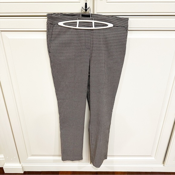 Massimo Fabbro Italy Womens Plaid Academia Stretch Straight Leg Pull On Pants 10 - Picture 1 of 8